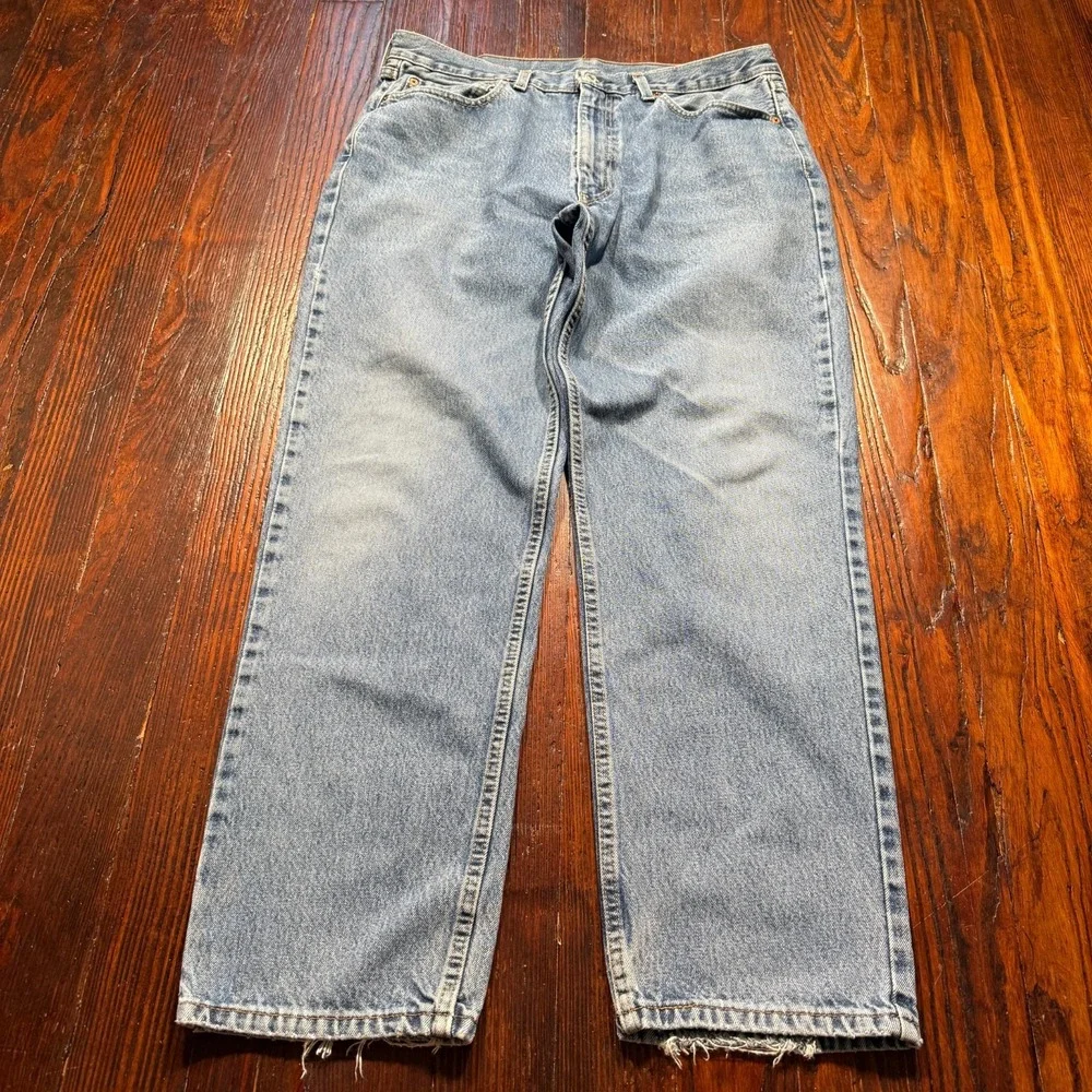 Levis 550 Jeans‎ Mens 36x32 Blue Relaxed Straight Faded Whiskers